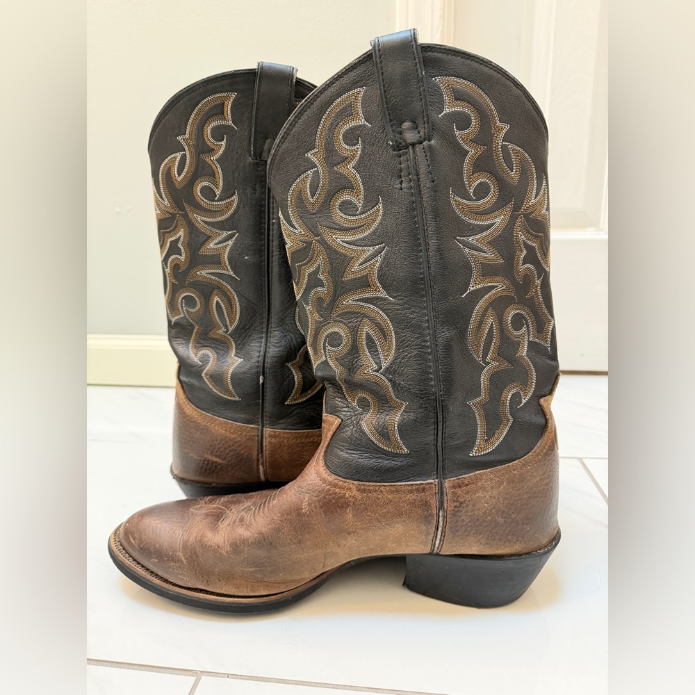 Tony Lama Dark Brown and Black Western Boots RR4001 Men’s Size 13D - Picture 7 of 11